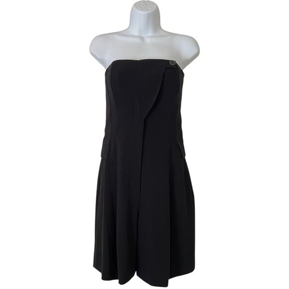 Alexander Wang Strapless Corset Romper Pleated Date Night Quiet Luxury Black 4 - Picture 1 of 10